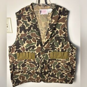 Jim Catfish Hunter Vest Jacket‎ Men SafTbak Duck Bird Hunting Camo Vintage